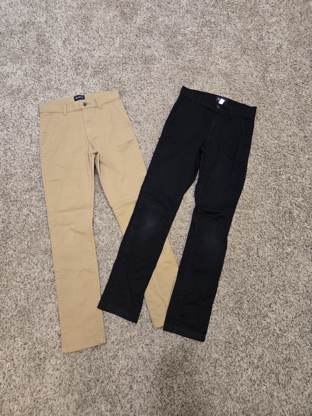 The Children's Place Boys' Straight Chino Pants Set in Black & Khaki
